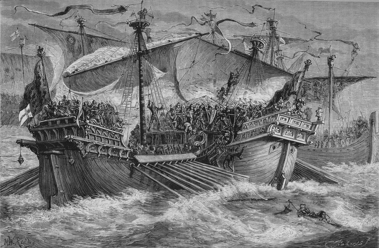 La bataille de Douvres, 24 août 1217, vers 1880 - Unbekannt