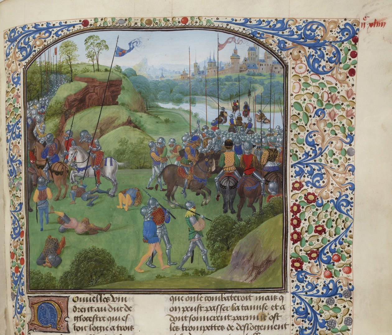 La bataille de Radcot Bridge le 19 décembre 1387, vers 1470-1475 - Unbekannt