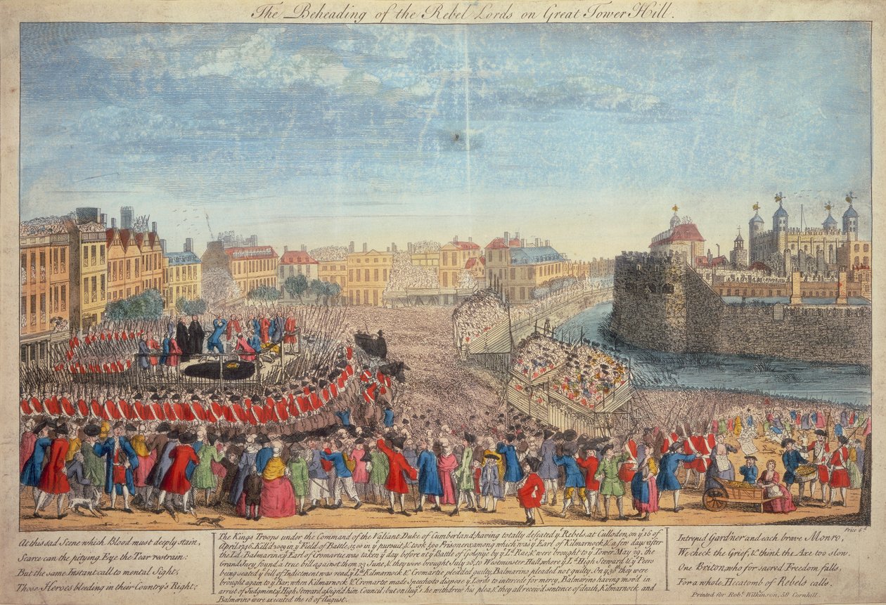 La décapitation des seigneurs rebelles sur Great Tower Hill, vers 1746 - Unbekannt