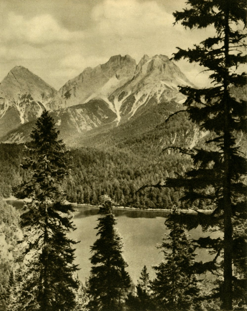 Le Blindsee et le col de Fern, Tyrol, Autriche, vers 1935 - Unbekannt