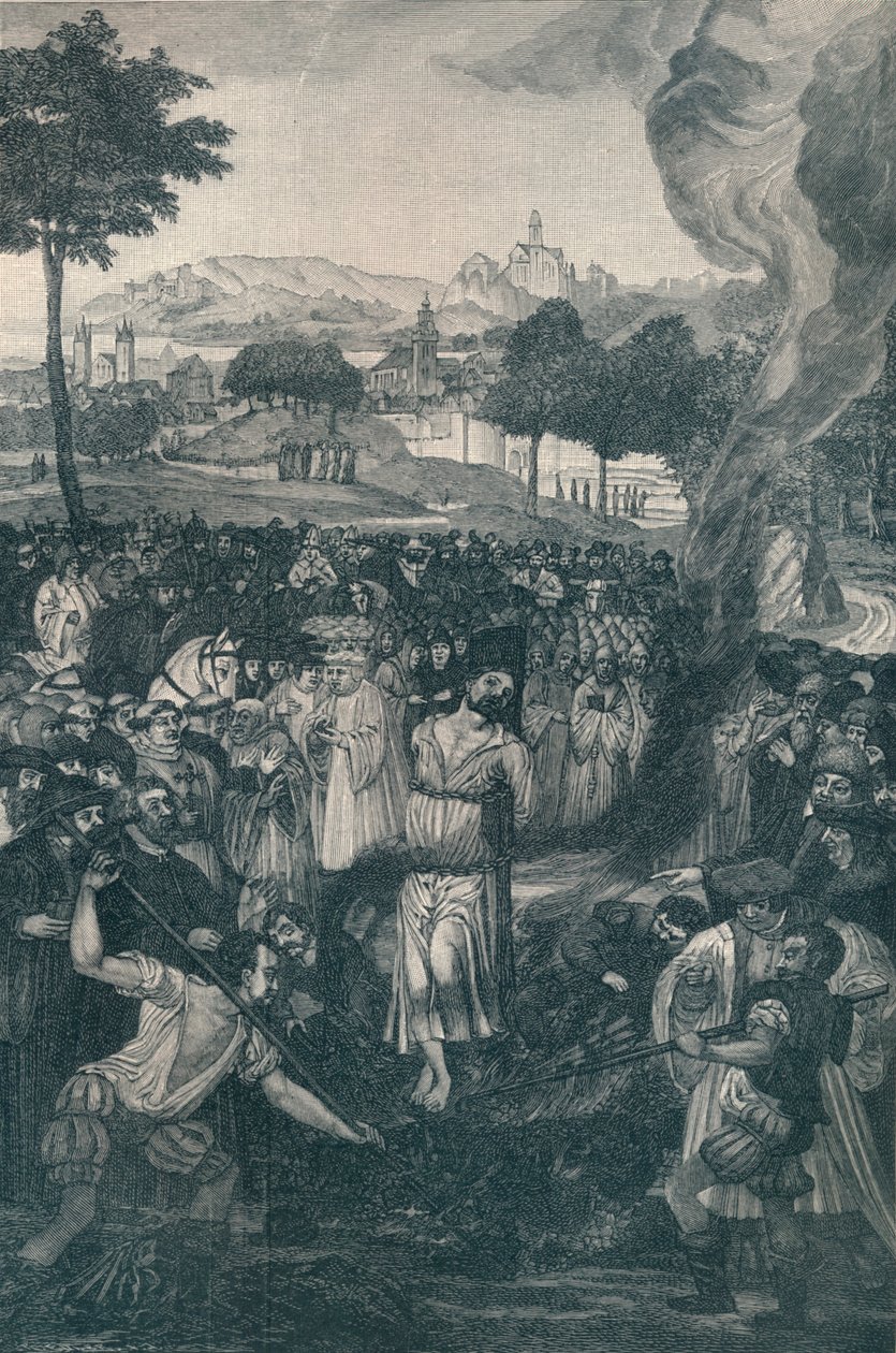 Le bûcher de John Huss par le Conseil de Constance, 6 juillet 1415, 1907 - Unbekannt