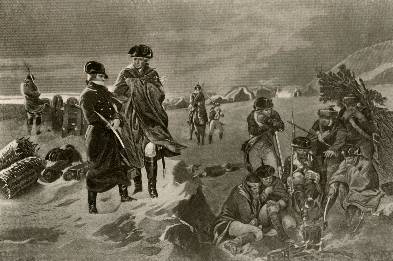 Le camp à Valley Forge. Manteaux d