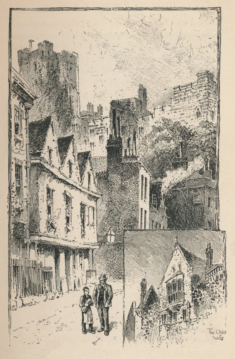 Le Château depuis Thames Street. Un bout des murs extérieurs, 1895 - Unbekannt