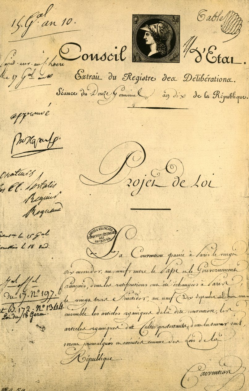 Le Concordat et les Articles Organiques, 5 avril 1802, 1921 - Unbekannt