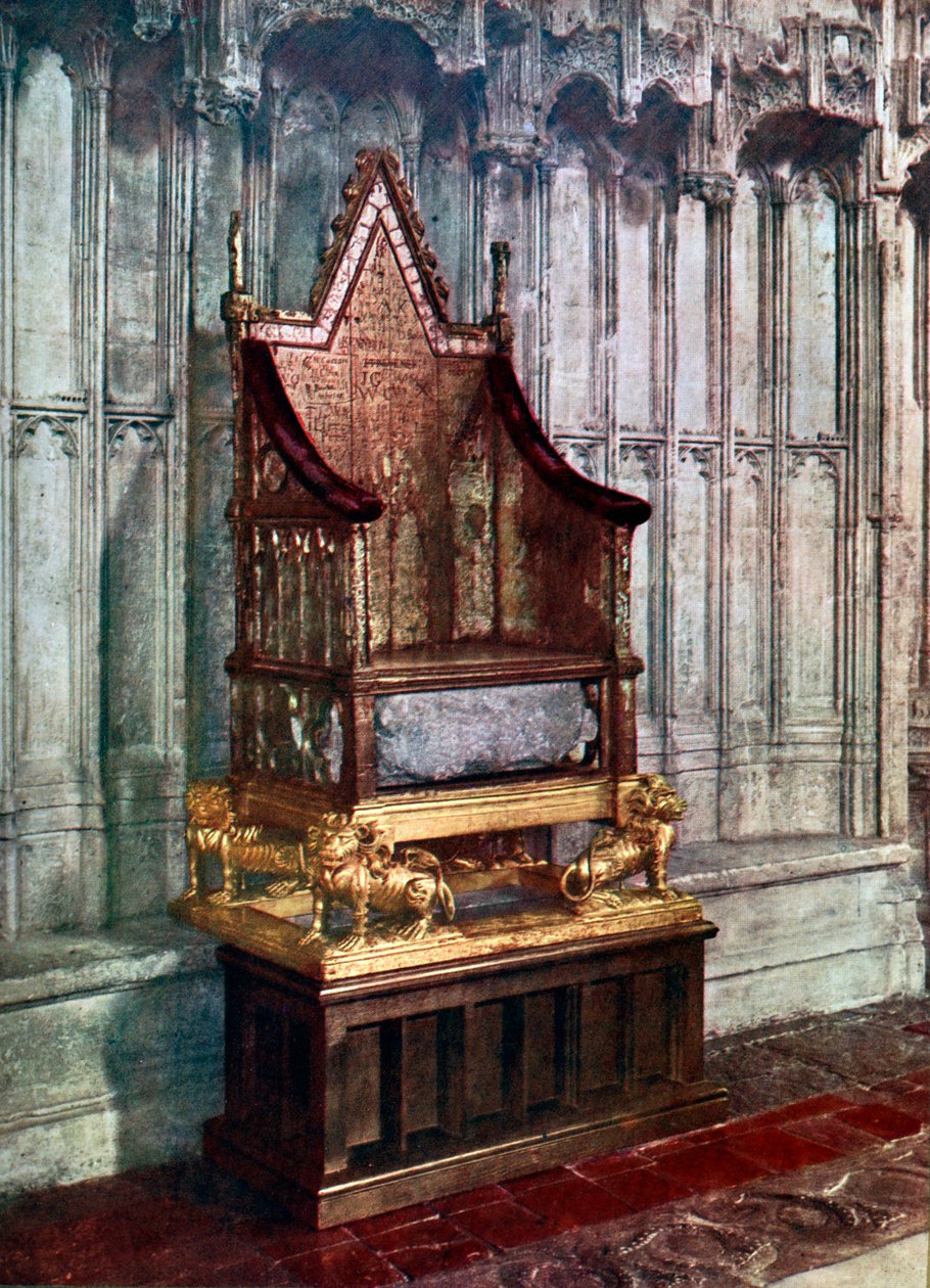 Le fauteuil de couronnement, avec la Pierre de Scone, Abbaye de Westminster, Londres, 1937 - Unbekannt