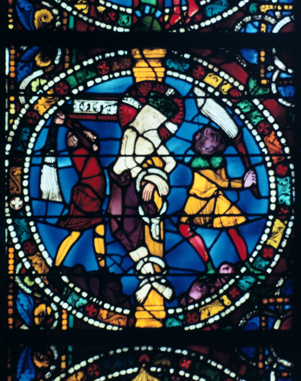 La Flagellation, vitrail, Cathédrale de Chartres, France, 1194-1260 - Unbekannt