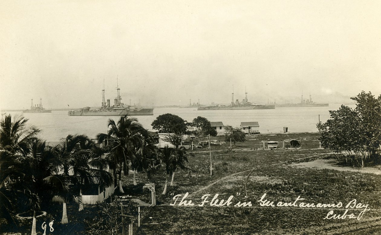 La flotte dans la baie de Guantanamo, Cuba, vers 1919 - Unbekannt