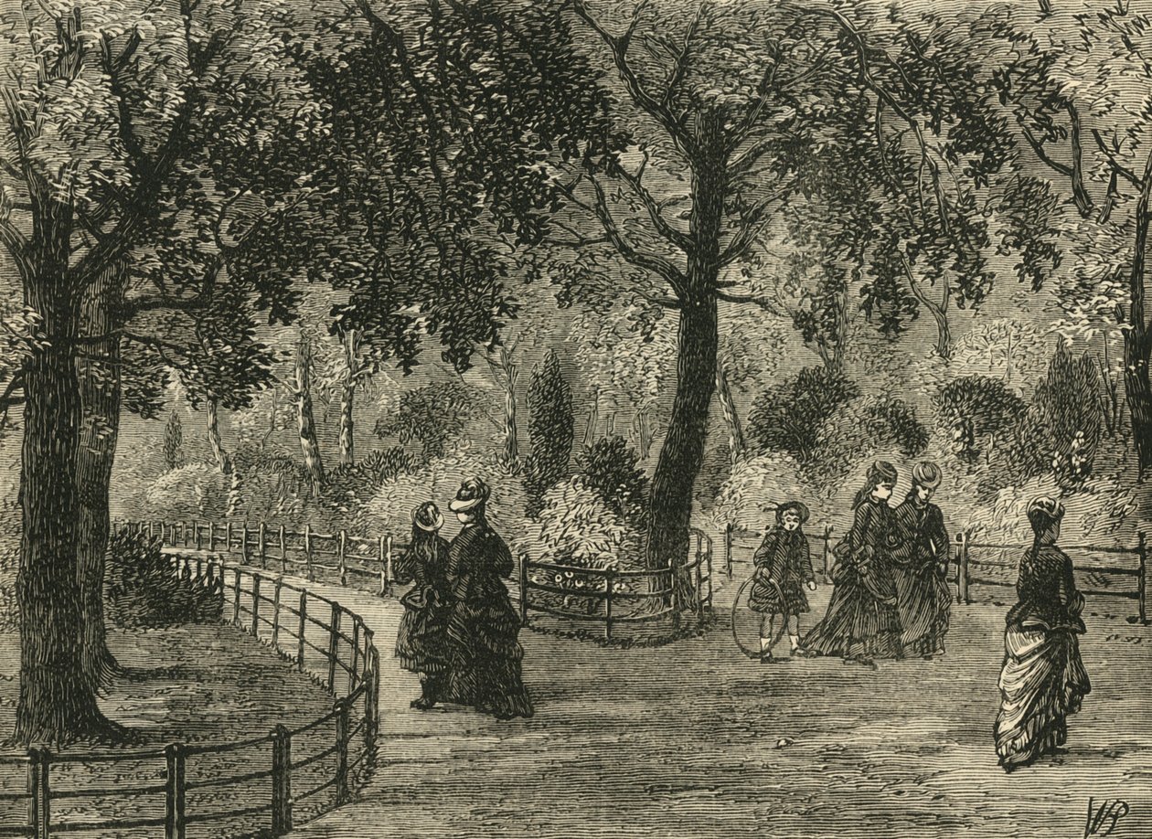 La promenade des fleurs, Kensington Gardens, vers 1876 - Unbekannt