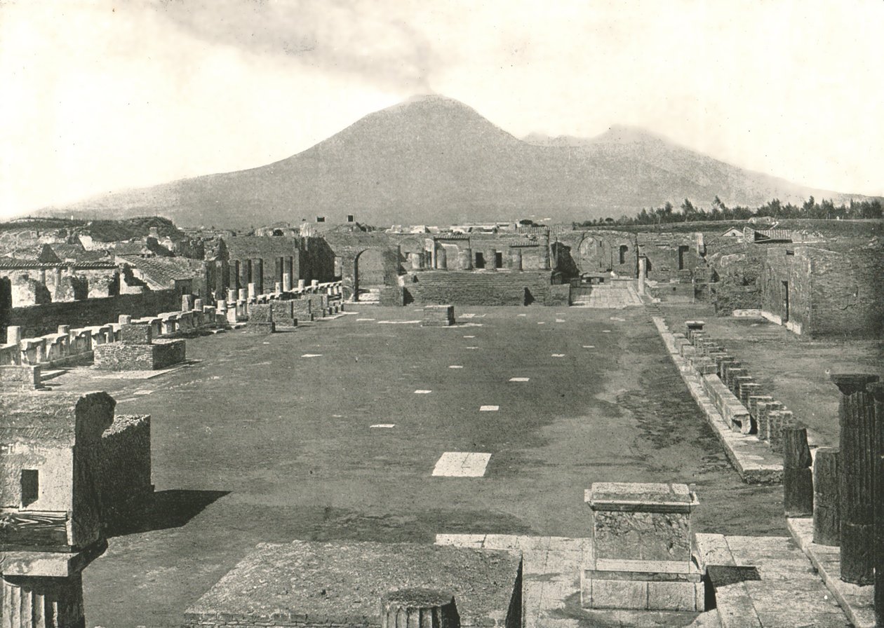 Le Forum de Pompéi et le Vésuve, Italie, 1895 - Unbekannt