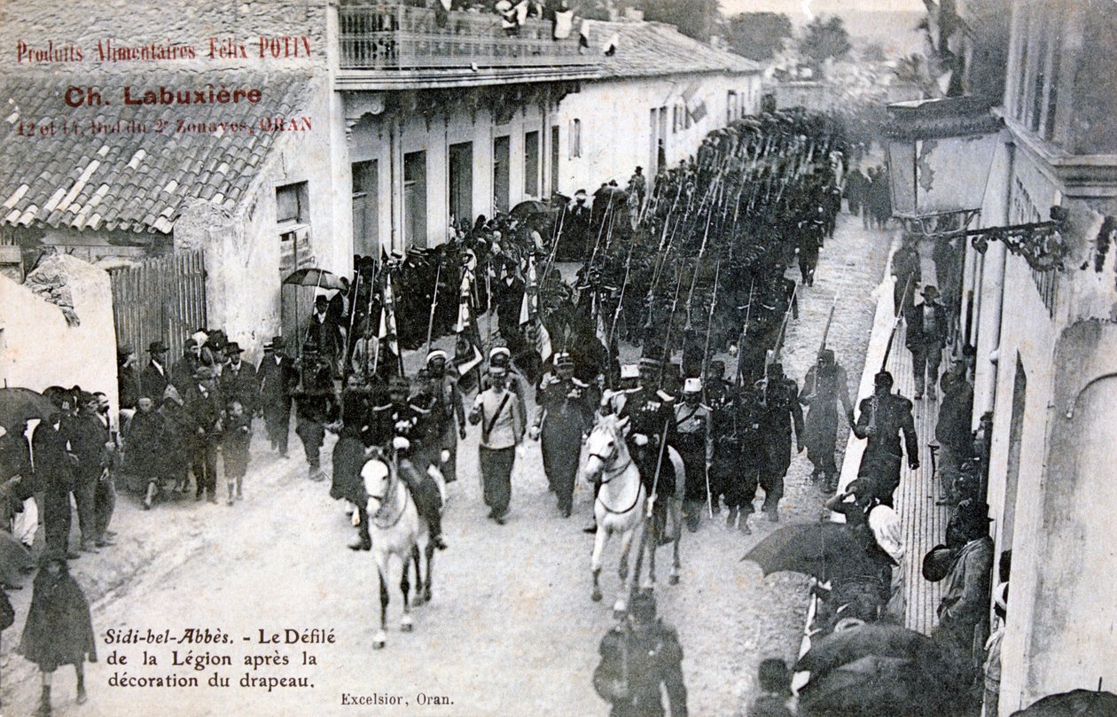 La Légion étrangère française défilant dans les rues de Sidi Bel Abbes, Algérie, 1906 - Unbekannt