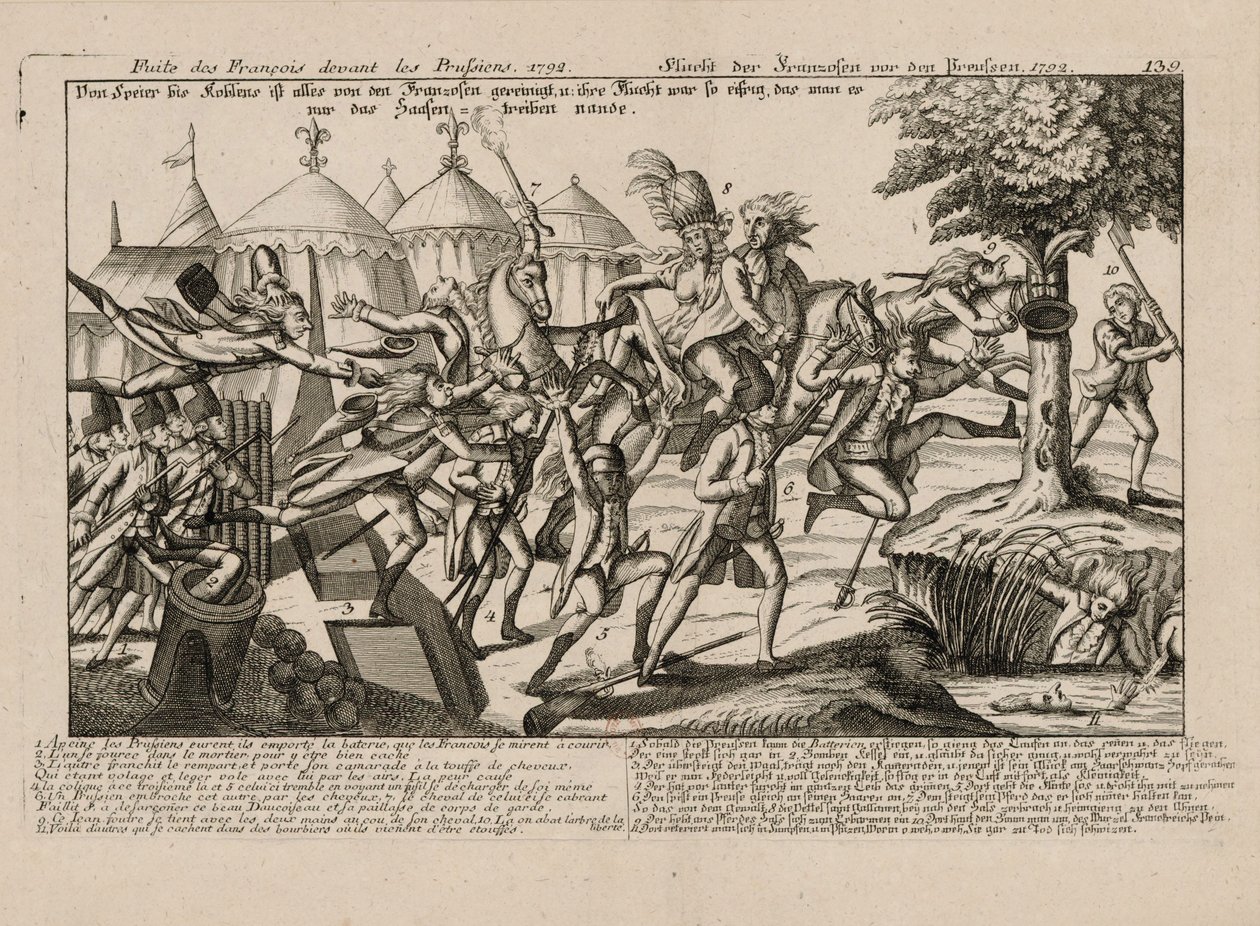 La fuite des Français devant les Prussiens en 1792, ca. 1792 - Unbekannt