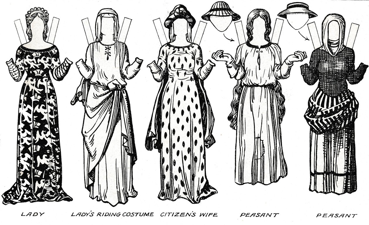 La galerie du costume britannique : robe portée sous le règne du premier Édouard, vers 1934 - Unbekannt