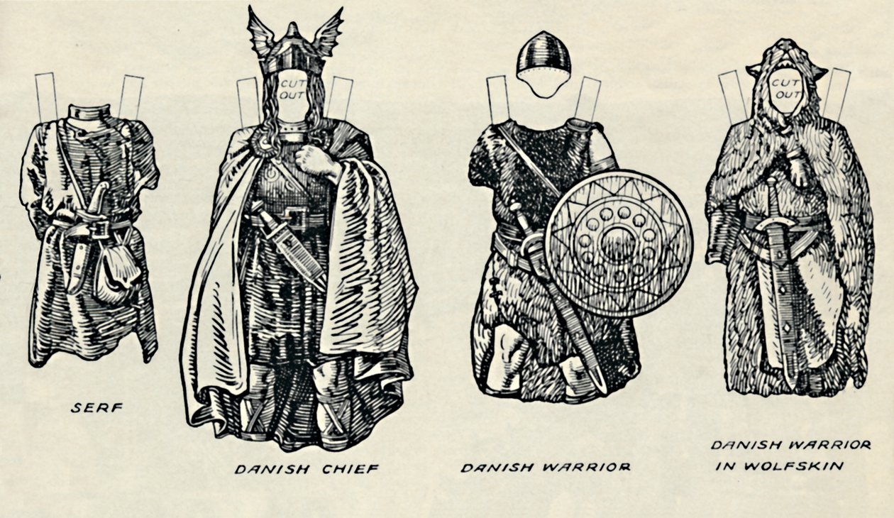 La galerie du costume britannique : La robe des Danois et des Anglo-Saxons tardifs, vers 1934 - Unbekannt