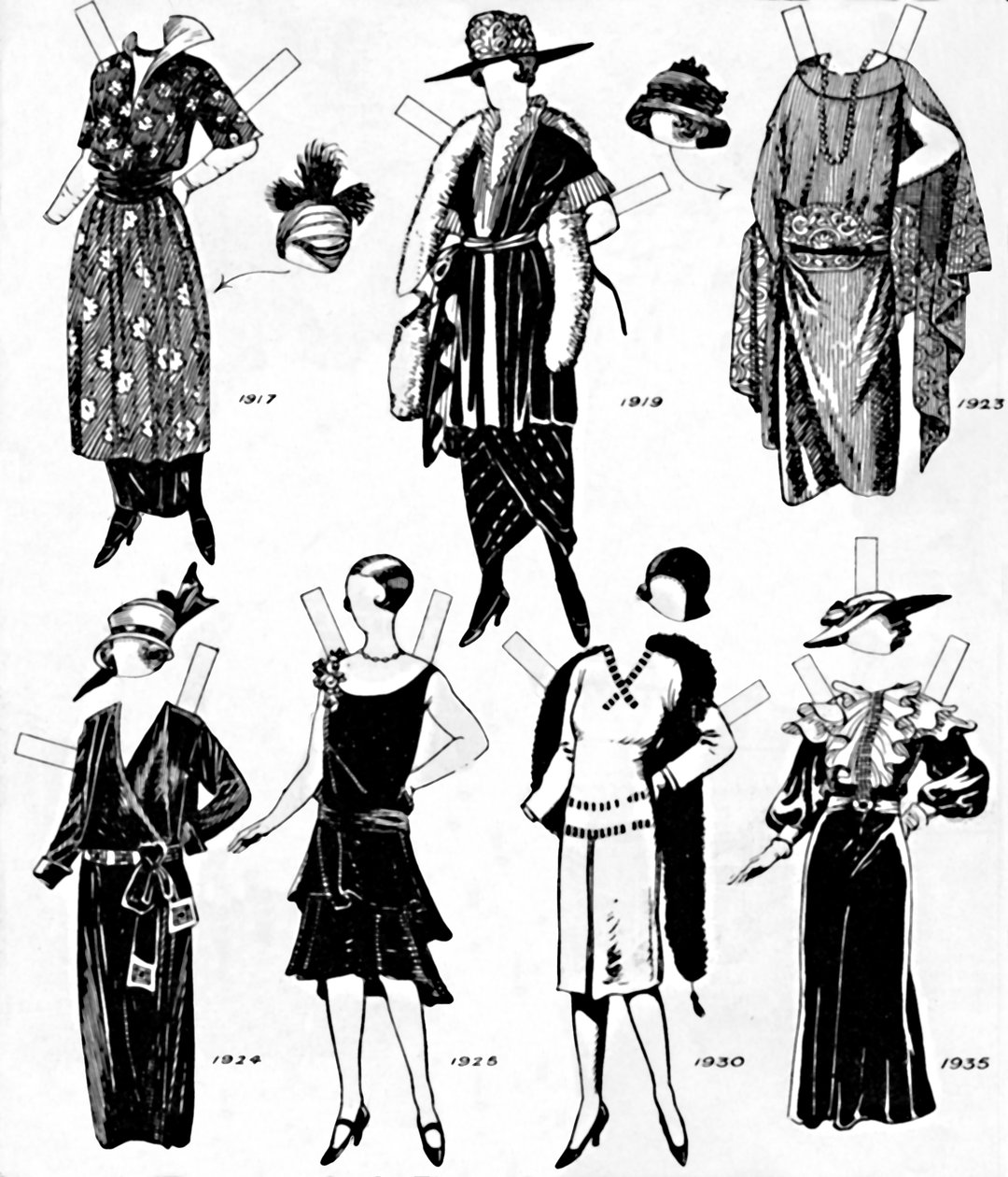 La galerie des costumes historiques : Robes portées au cours du vingtième siècle, vers 1934 - Unbekannt