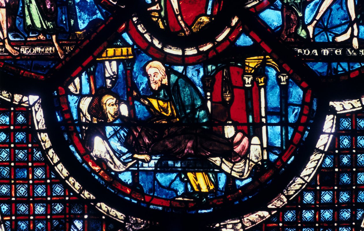 Le Bon Samaritain prend soin du Pèlerin, vitrail, Cathédrale de Chartres, France - Unbekannt