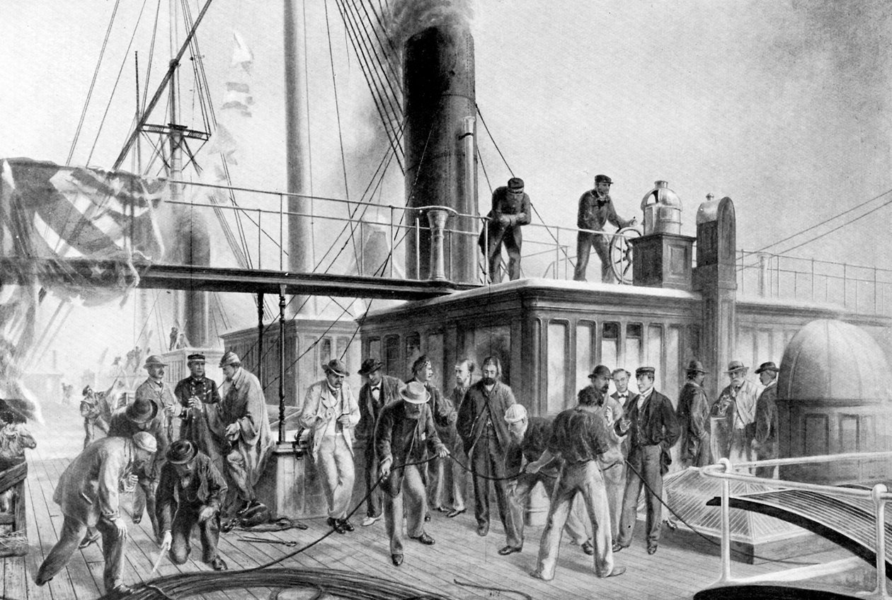Le Great Eastern récupérant le câble atlantique perdu, 1866, vers 1920 - Unbekannt