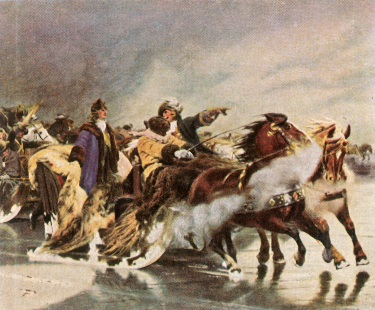 Le Grand Électeur traversant le lagon de Courlande, janvier 1679 - Unbekannt
