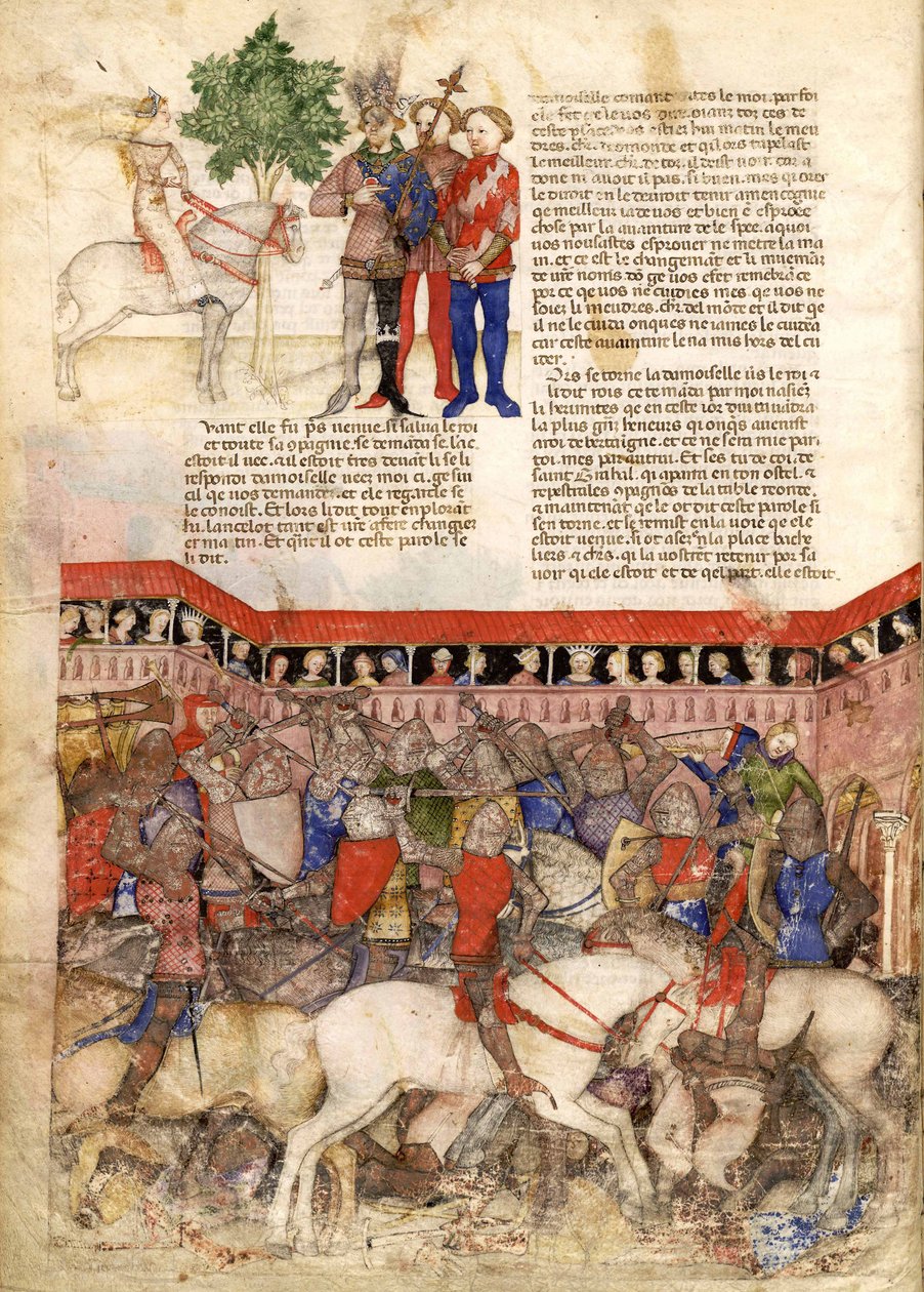 Les Chevaliers de la Table Ronde, miniature de La Quête du Saint Graal et la Mort d