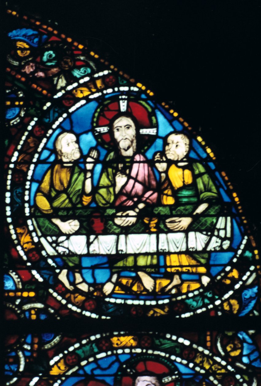 La Cène, vitrail, cathédrale de Chartres, France, 1194-1260 - Unbekannt