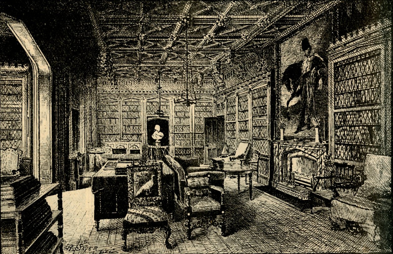 La bibliothèque à Abbotsford, 1882 - Unbekannt