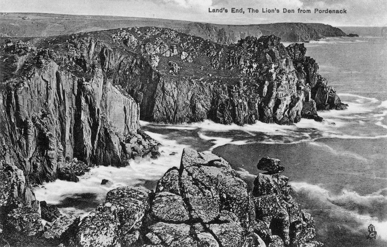 La tanière des lions de Pordenack, Lands End, Cornouailles, début du 20ème siècle - Unbekannt