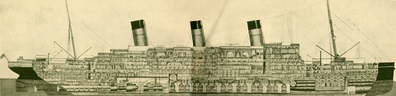 Le Majestic 56 551 tonnes montré en section, vers 1930 - Unbekannt