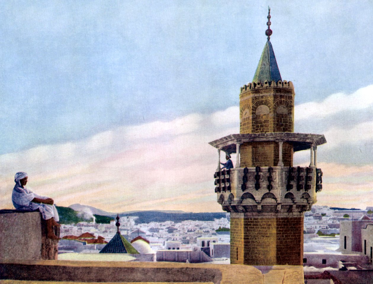 Le muezzin dans son minaret appelant les fidèles à la prière, 1926 - Unbekannt
