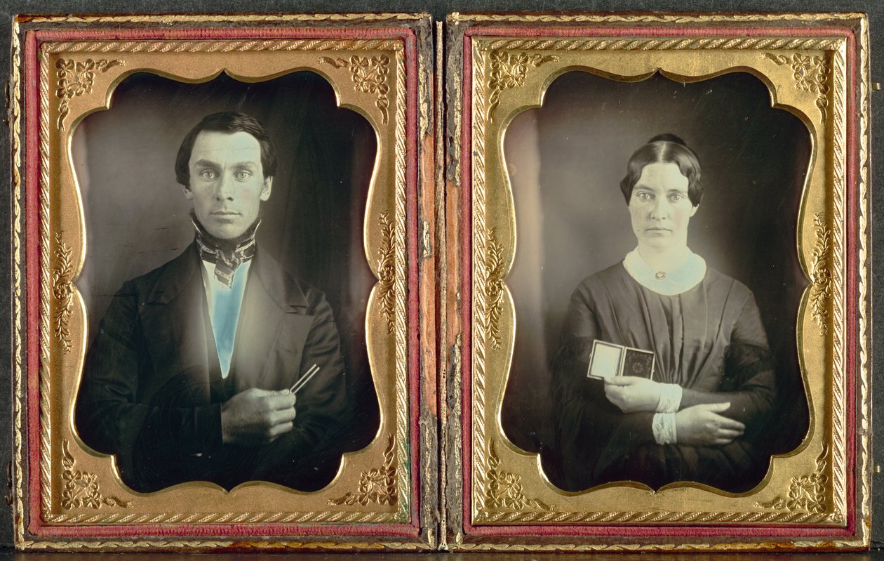 Le professeur de musique et sa femme, vers 1850 - Unbekannt