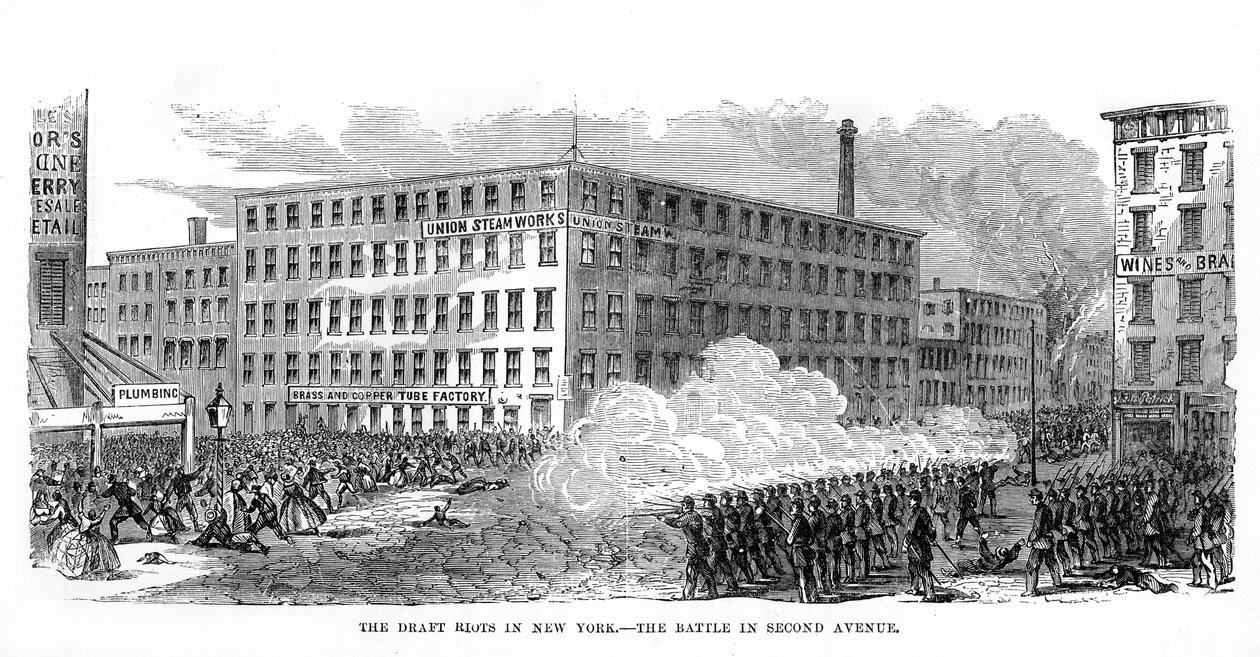 Les émeutes de la conscription à New York, Second Avenue, New York, 13-16 juillet 1863, 1872 - Unbekannt