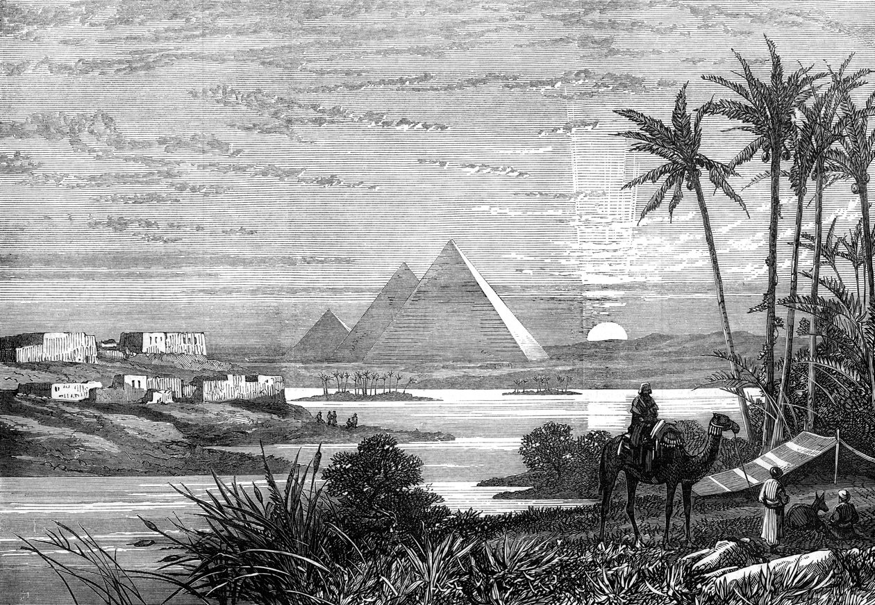 Le Nil et les Pyramides depuis la route de Boulak, 1874 - Unbekannt