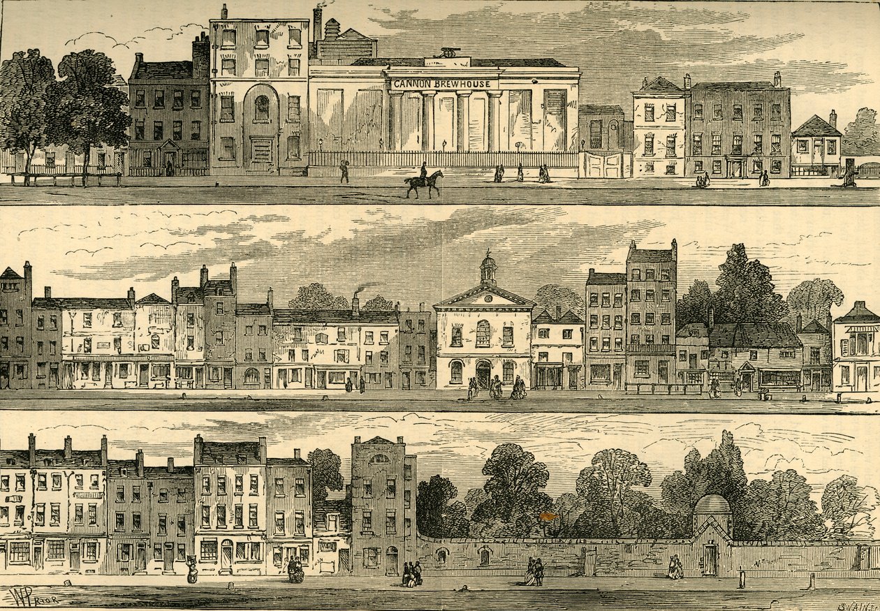 Le côté nord de Knightsbridge en 1820, de la brasserie Cannon à Hyde Park Corner, vers 1876 - Unbekannt