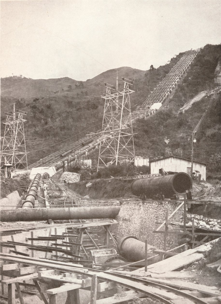 Les Tuyaux à Riberao das Lages : Travaux de Rio Light and Power, 1914 - Unbekannt