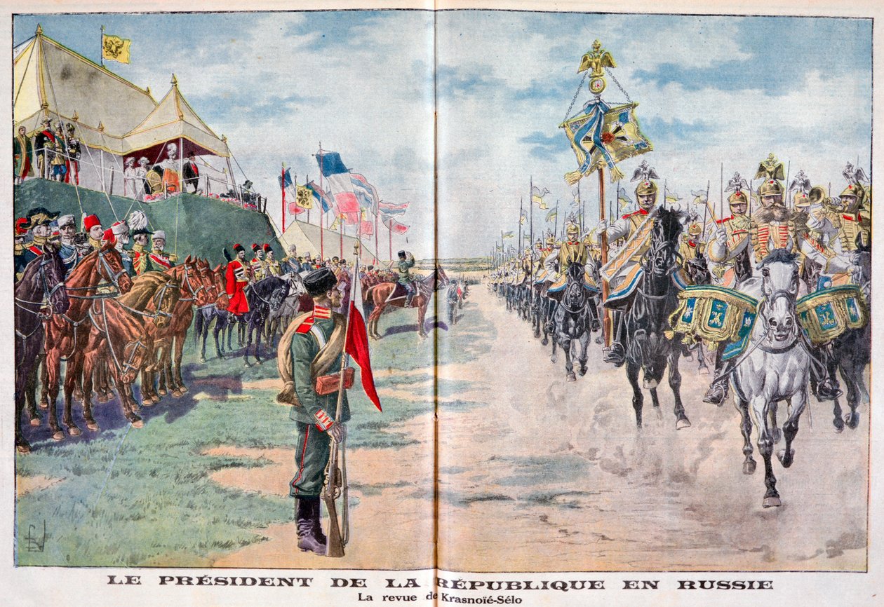 Le Président de la République passant en revue les troupes russes, Krasnoye Selo, Russie, 1914 - Unbekannt