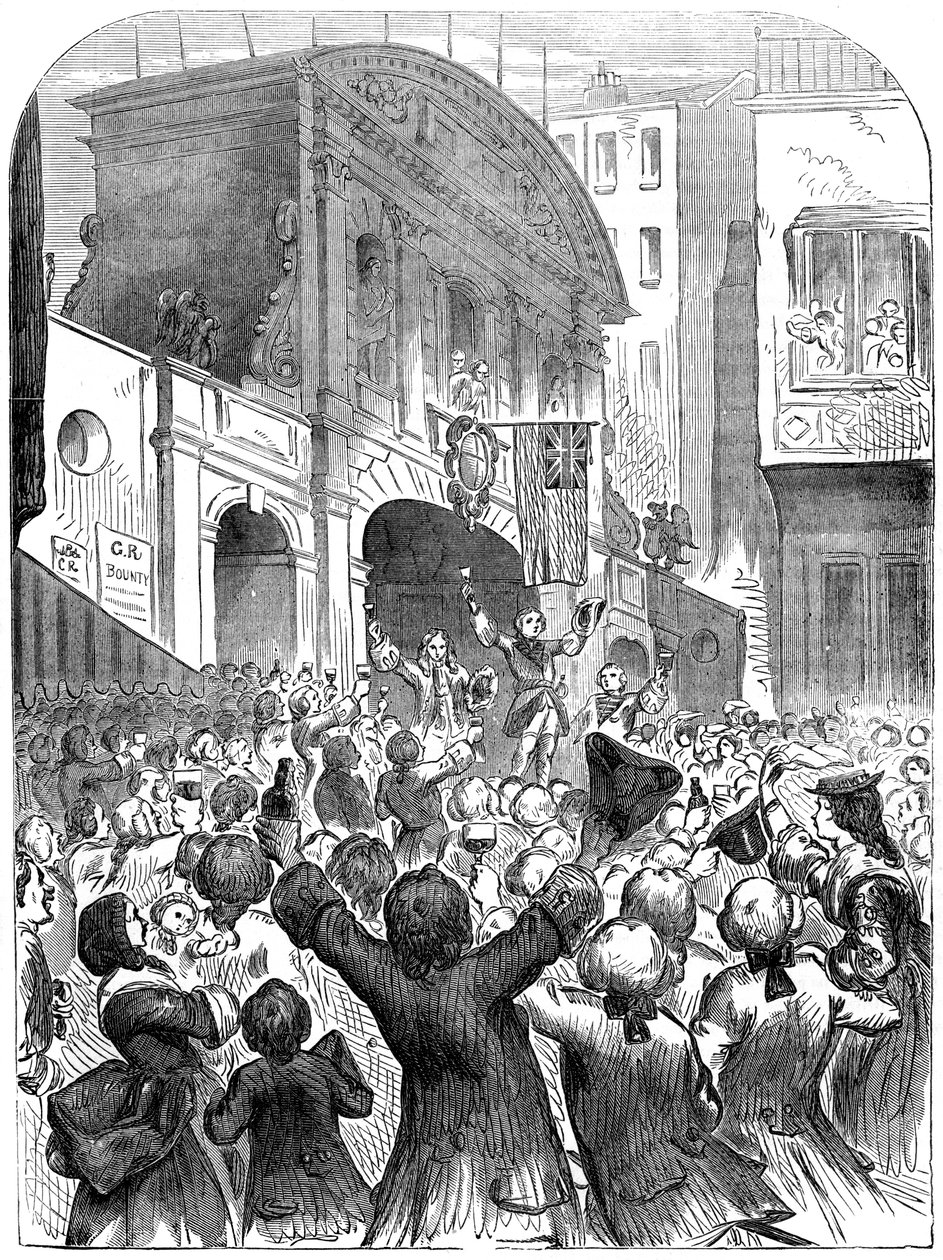 Le prince de Galles buvant au succès de la guerre à Temple Bar, Londres, 18ème siècle - Unbekannt