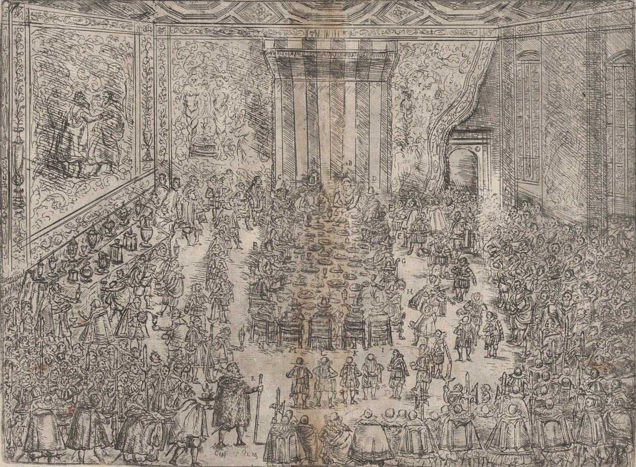 Le repas princier, de la série représentant le mariage de Wolfgang, 1614 - Unbekannt