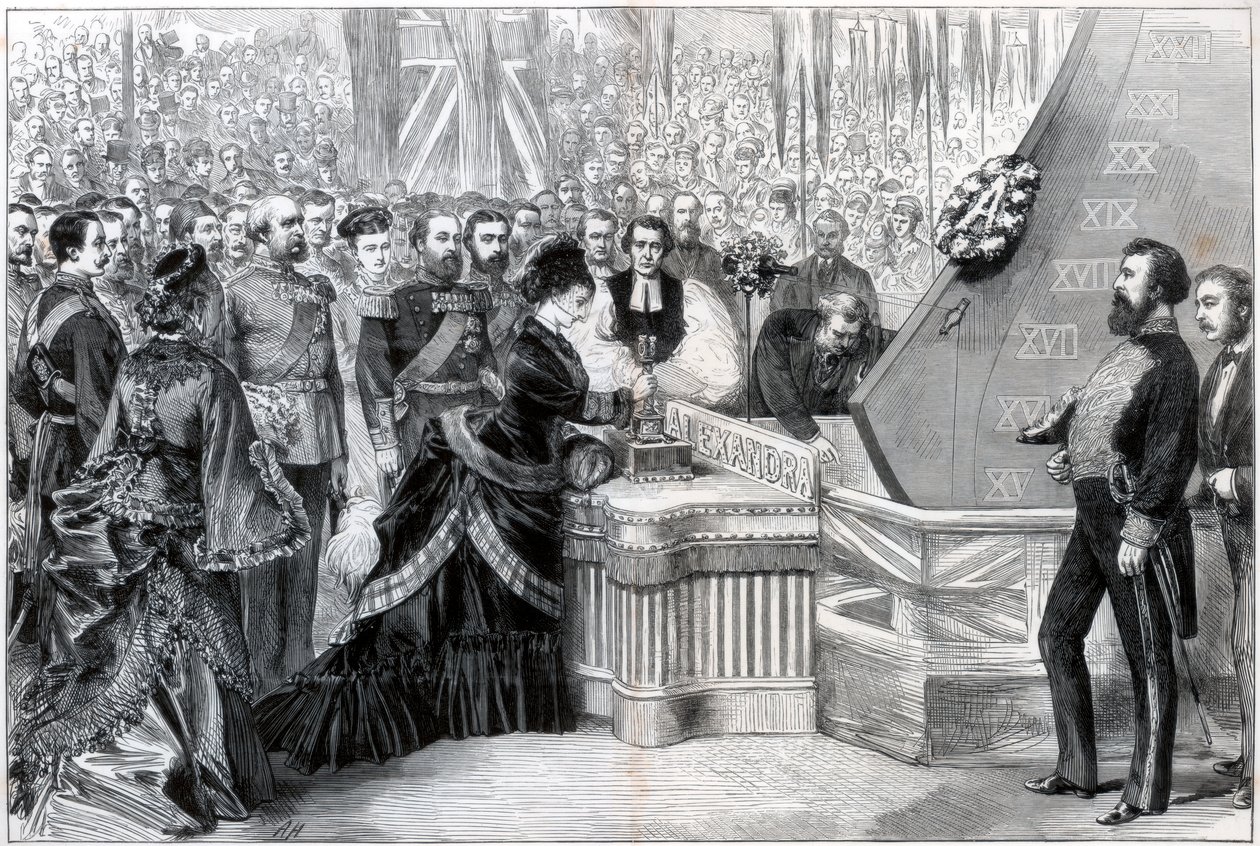 La princesse de Galles lançant le nouveau navire cuirassé Alexandra, 1875 - Unbekannt