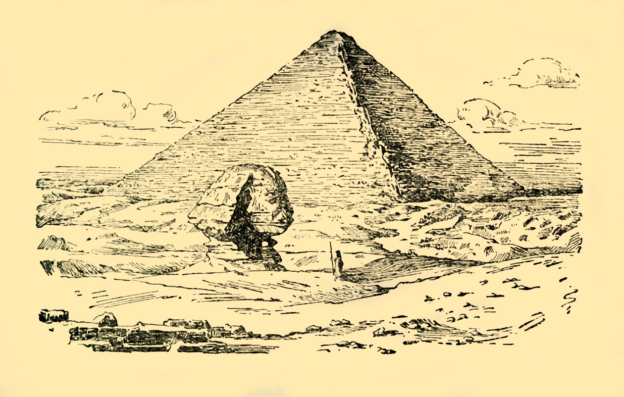 La pyramide du roi Khéops et le Grand Sphinx à Gizeh, Égypte, vers 1930 - Unbekannt