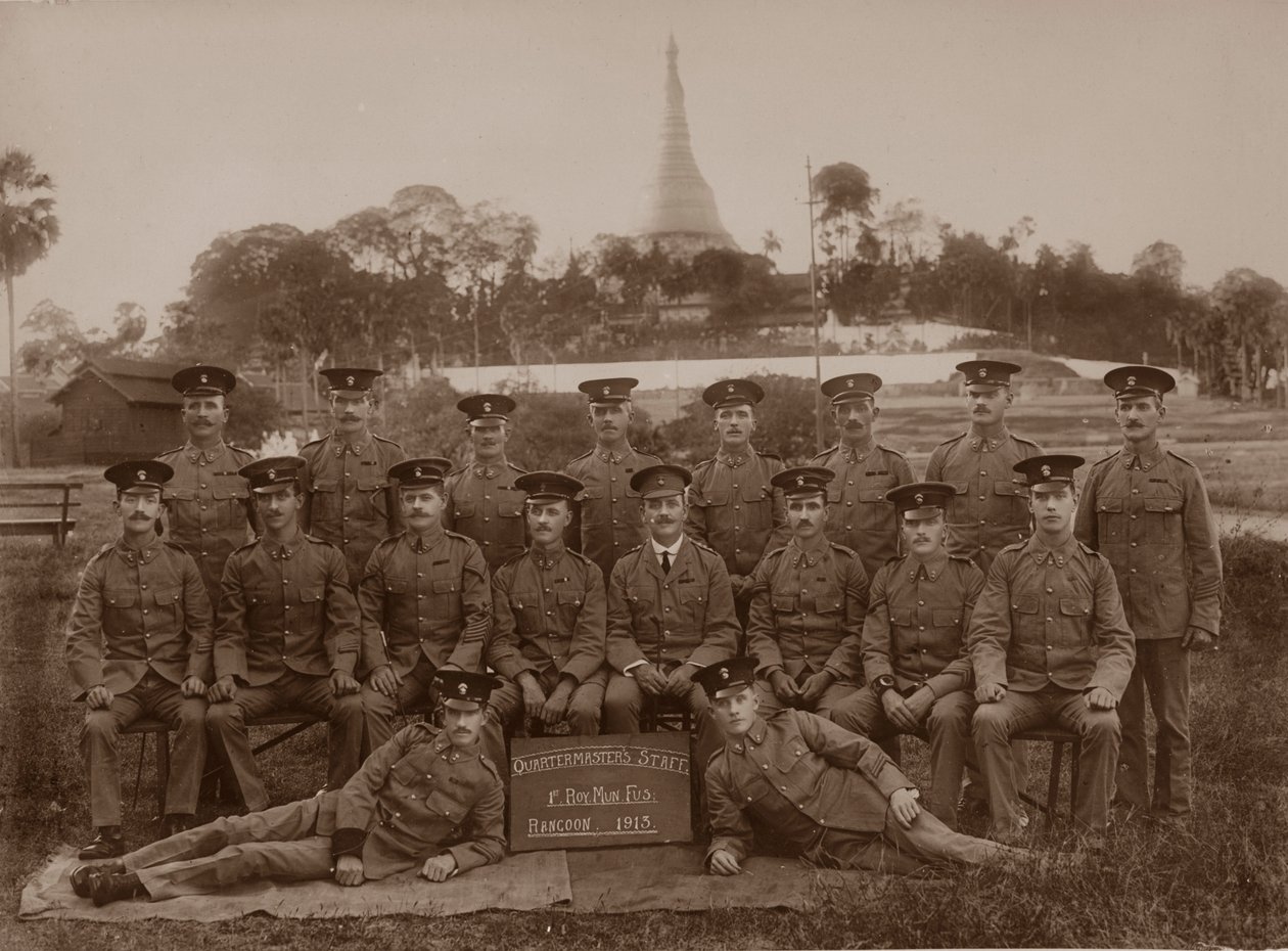 Le personnel du quartier-maître du 1er Royal Munster Fusiliers, Rangoon, Birmanie, 1913 - Unbekannt