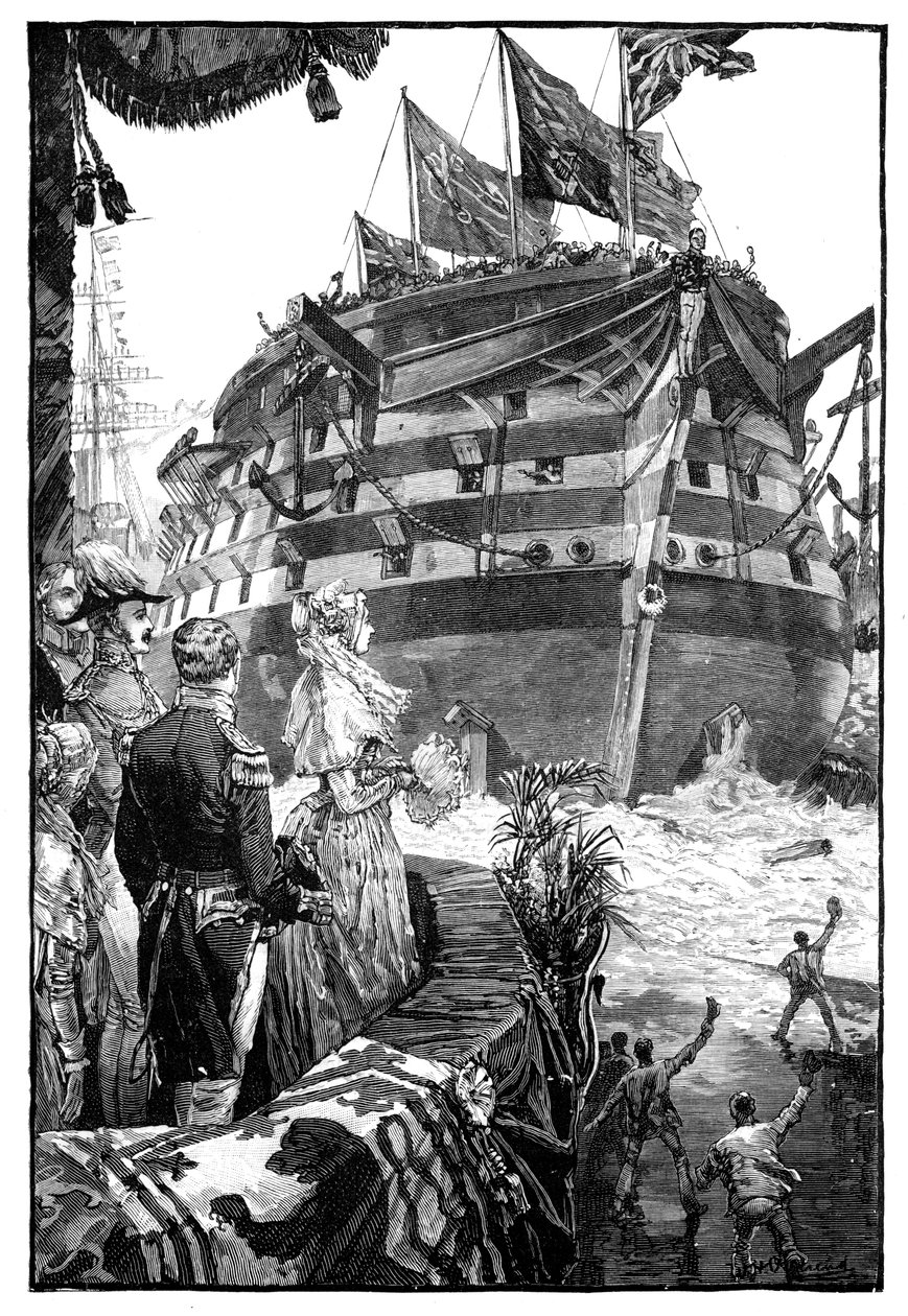 La reine au lancement du Trafalgar, 1841, 1900 - Unbekannt