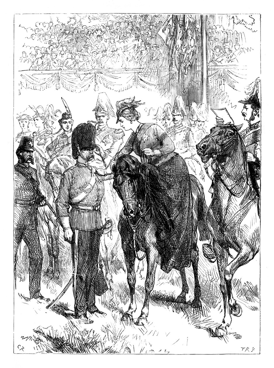 La reine distribuant les croix de Victoria à Hyde Park, Londres, années 1850 - Unbekannt