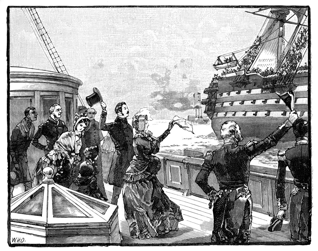 La reine faisant ses adieux au navire amiral du duc de Wellington, vers 1850, 1888 - Unbekannt