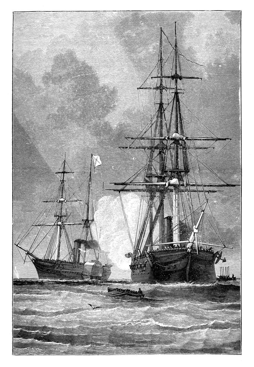 Le San Jacinto, arrêtant le Trent, 1861 - Unbekannt