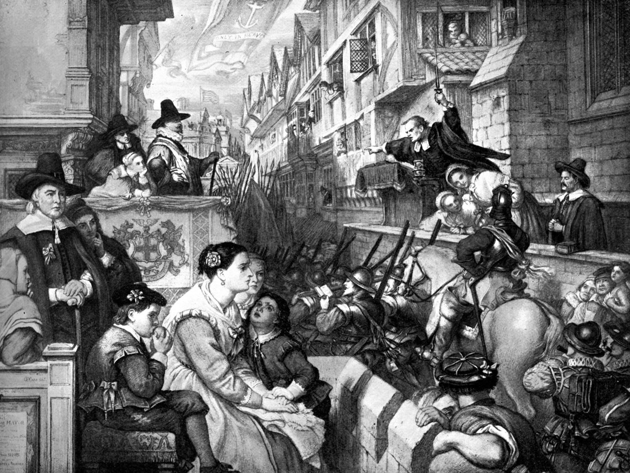 Le départ des bandes de train de Londres... (1643, 19ème siècle) - Unbekannt