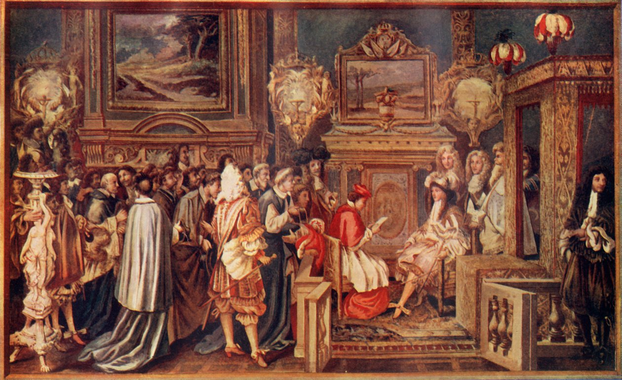 Le Roi Soleil Louis XIV, de France, avec sa cour brillante, 1664, vers 1930 - Unbekannt
