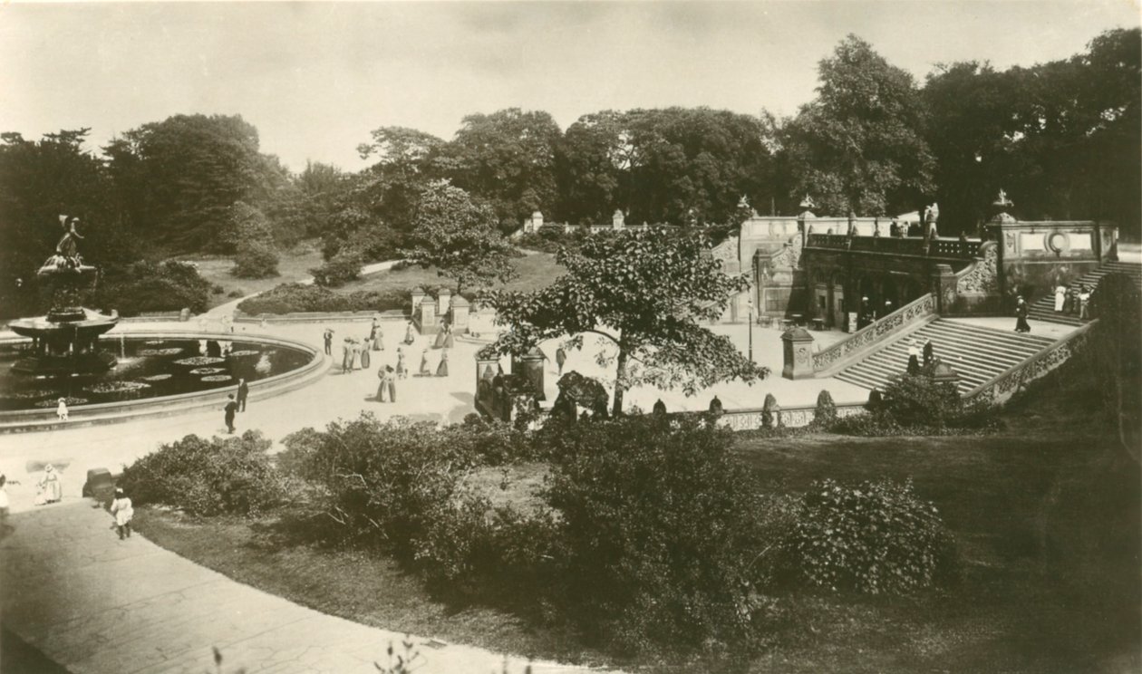 La terrasse et la fontaine, Central Park, New York - Unbekannt