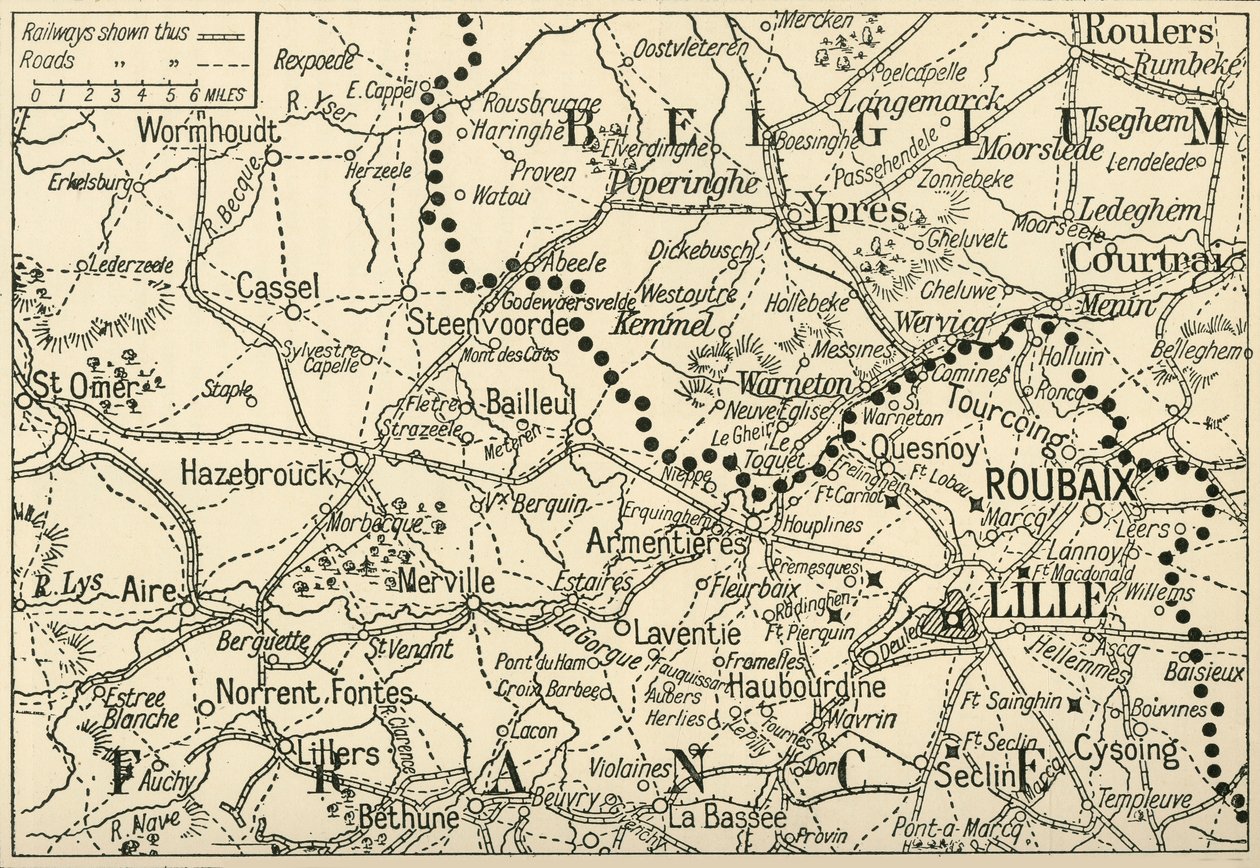 Le théâtre de la guerre en Flandre, 1914, vers 1920 - Unbekannt