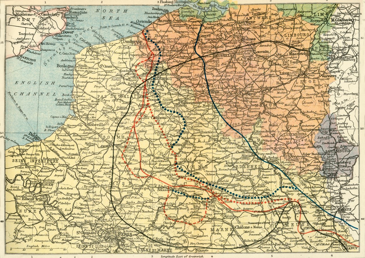 Le Théâtre de la guerre sur le front occidental, vers 1920 - Unbekannt