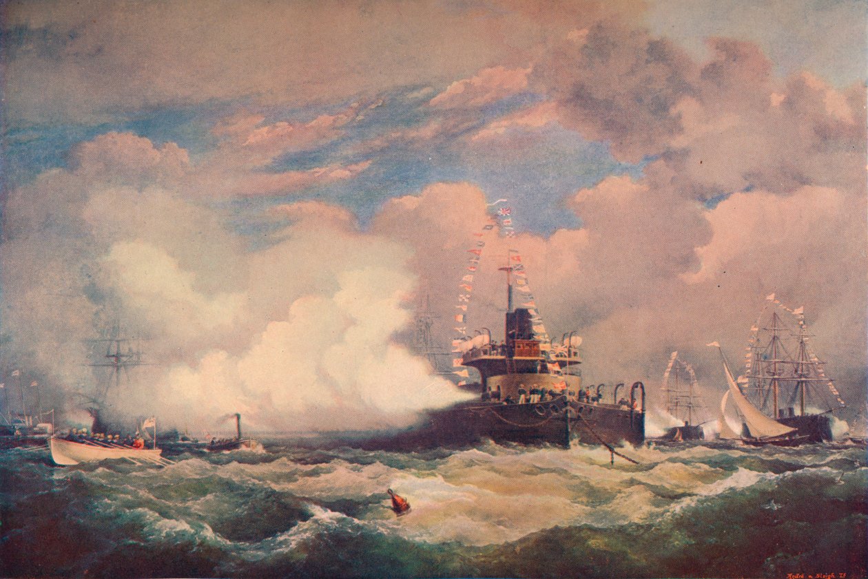 Le navire cuirassé à tourelle Devastation à Spithead - Unbekannt