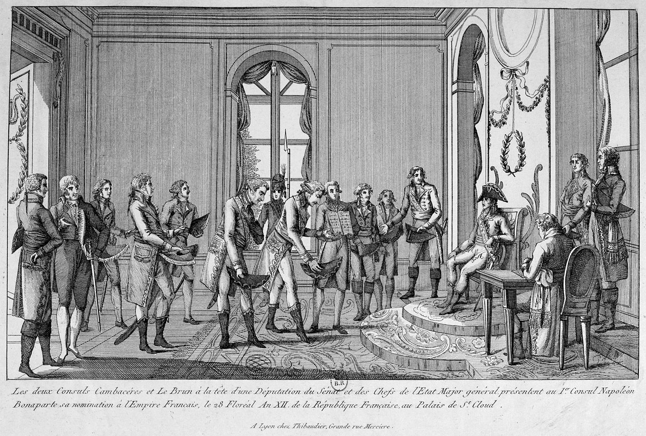 Les deux consuls Cambacérès et Le Brun nomment Napoléon empereur, XIXe siècle - Unbekannt
