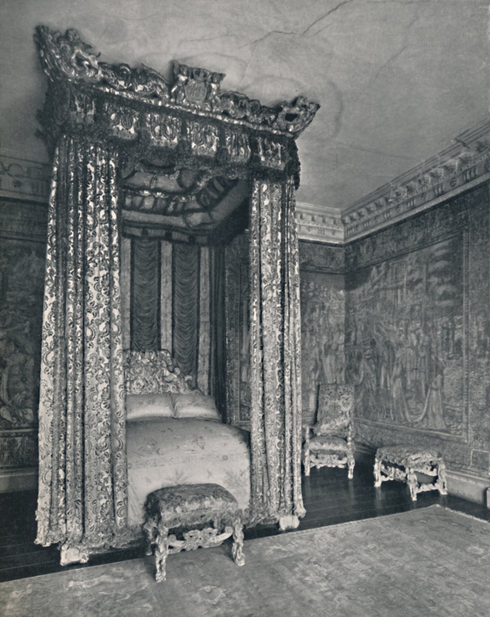 Les ambassadeurs vénitiens à Knole. Le lit fait pour Jacques Ier, la chaise et les tabourets - Unbekannt